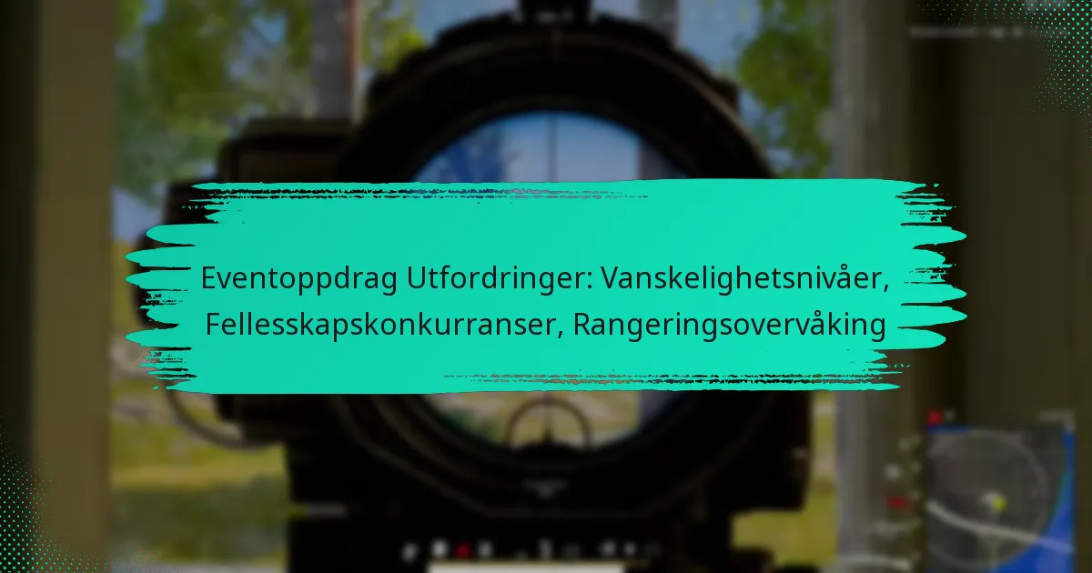 Eventoppdrag Utfordringer: Vanskelighetsnivåer, Fellesskapskonkurranser, Rangeringsovervåking